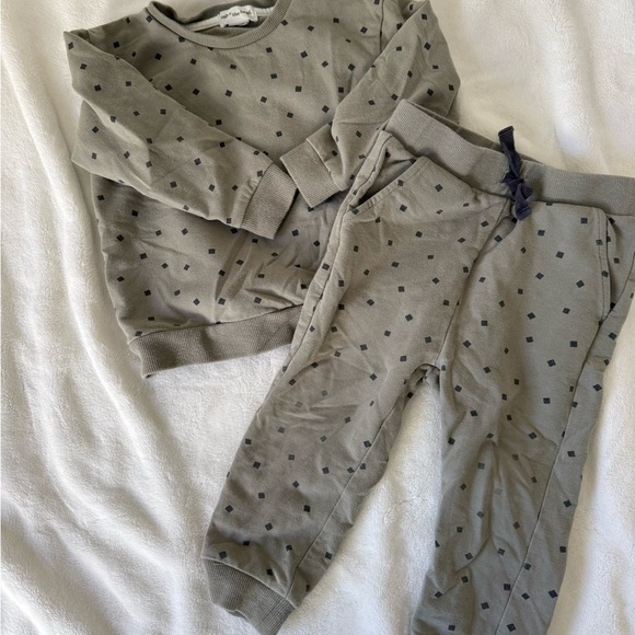 Grayson mini checked 24 month set miles the label olive green sweat baby toddler - Picture 5 of 7